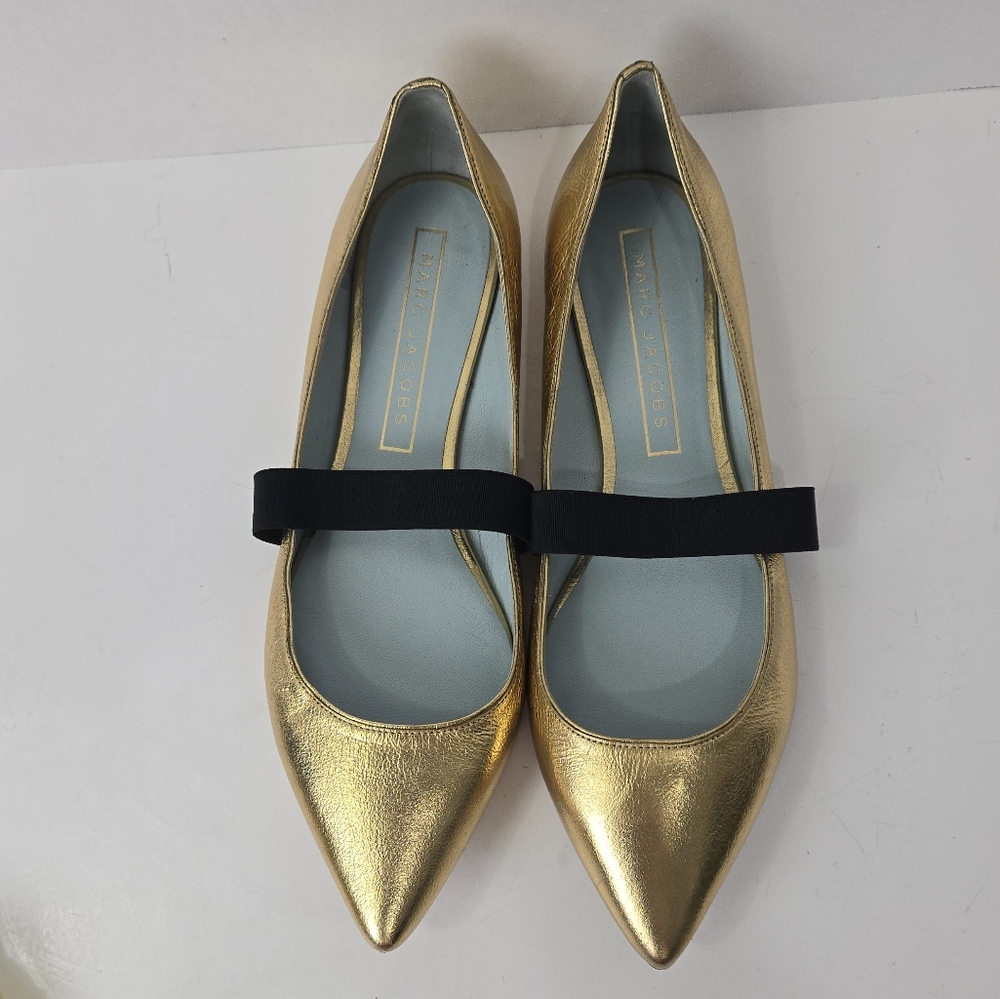 Marc Jacobs Metallic Gold Ballet Flats Glam
